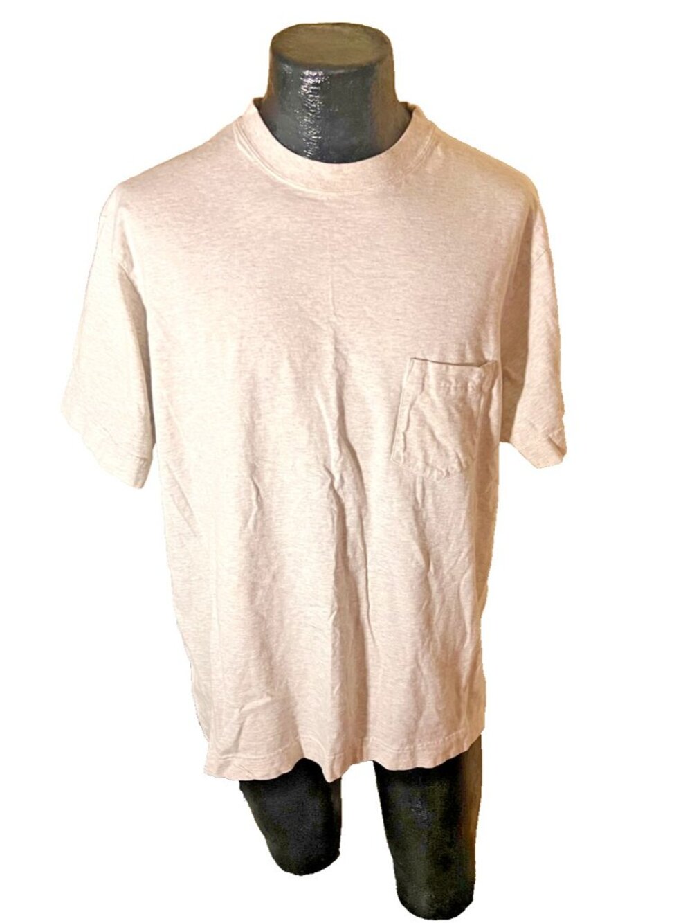 Vintage 90s JCrew Pocket T Shirt Mens L Heather Gray Oarsman Tag Made in Korea